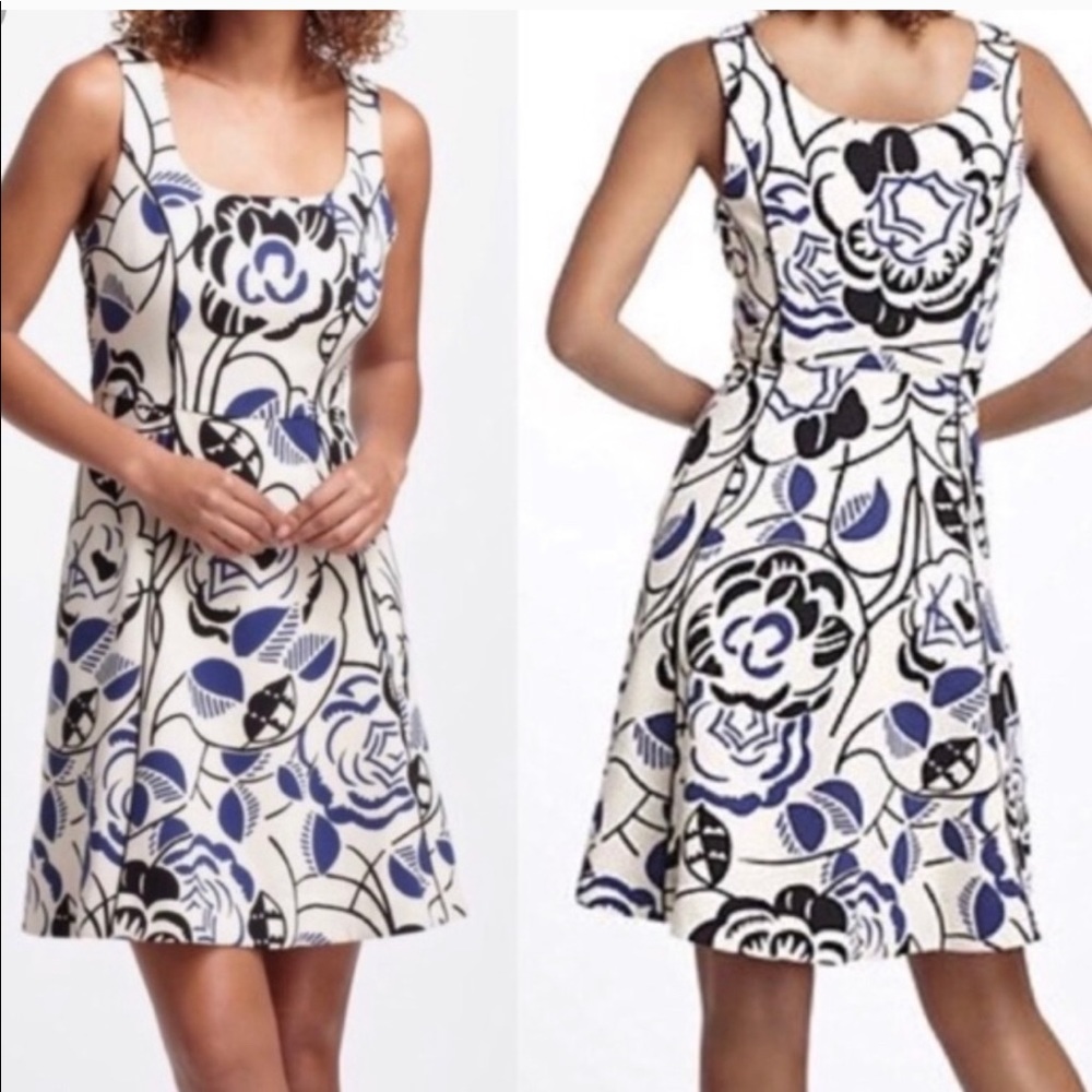 Anthropologie Ink Set Blooms Dress Vanessa